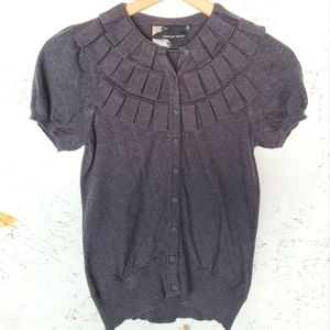 Women's gray lion collar blouse size small